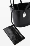 Alexander Wang black dome small tote bag in crackle patent leather