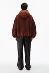 alexander wang puff hooded sweatshirt in terry acid apple
