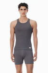 Alexander Wang army drab men's grey cropped racerback tank top