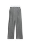 Pantalon plissé taille haute avec bande élastique griffée