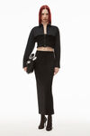alexander wang 密织棉质叠搭缩褶吊带背心 black