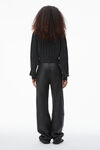 Alexander Wang charcoal cardigan à maille torsadée en laine bouillie avec perles transparentes thermocollées