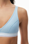 alexander wang bralette in ribbed jersey blue pearl