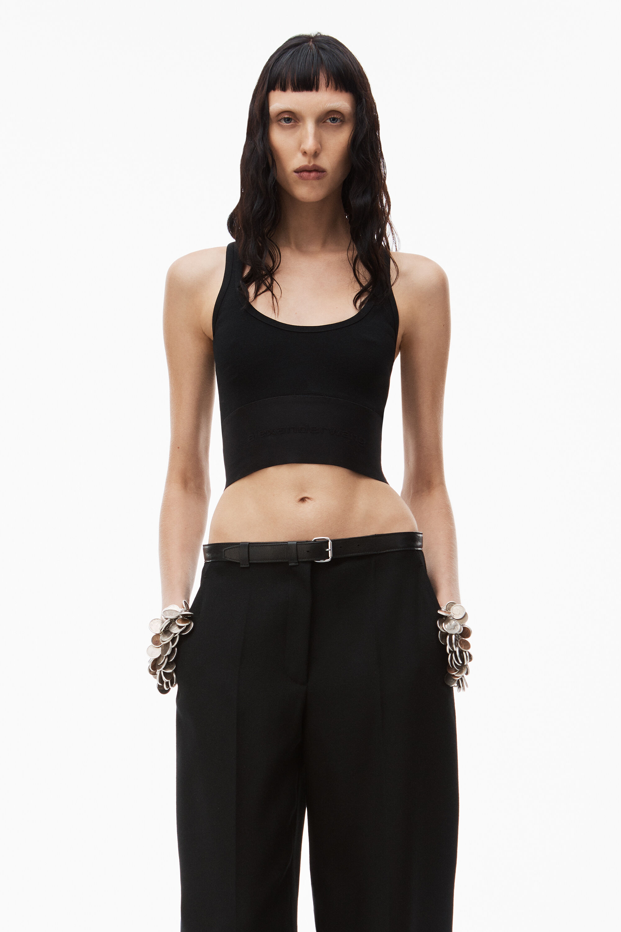 alexanderwang アレキサンダーワング ロゴ ストレッチ スクープネック 