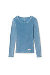 Alexander Wang washed blue long-sleeve tee in ribbed cotton