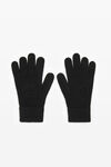 Alexander Wang black gants à logo en relief en laine extensible