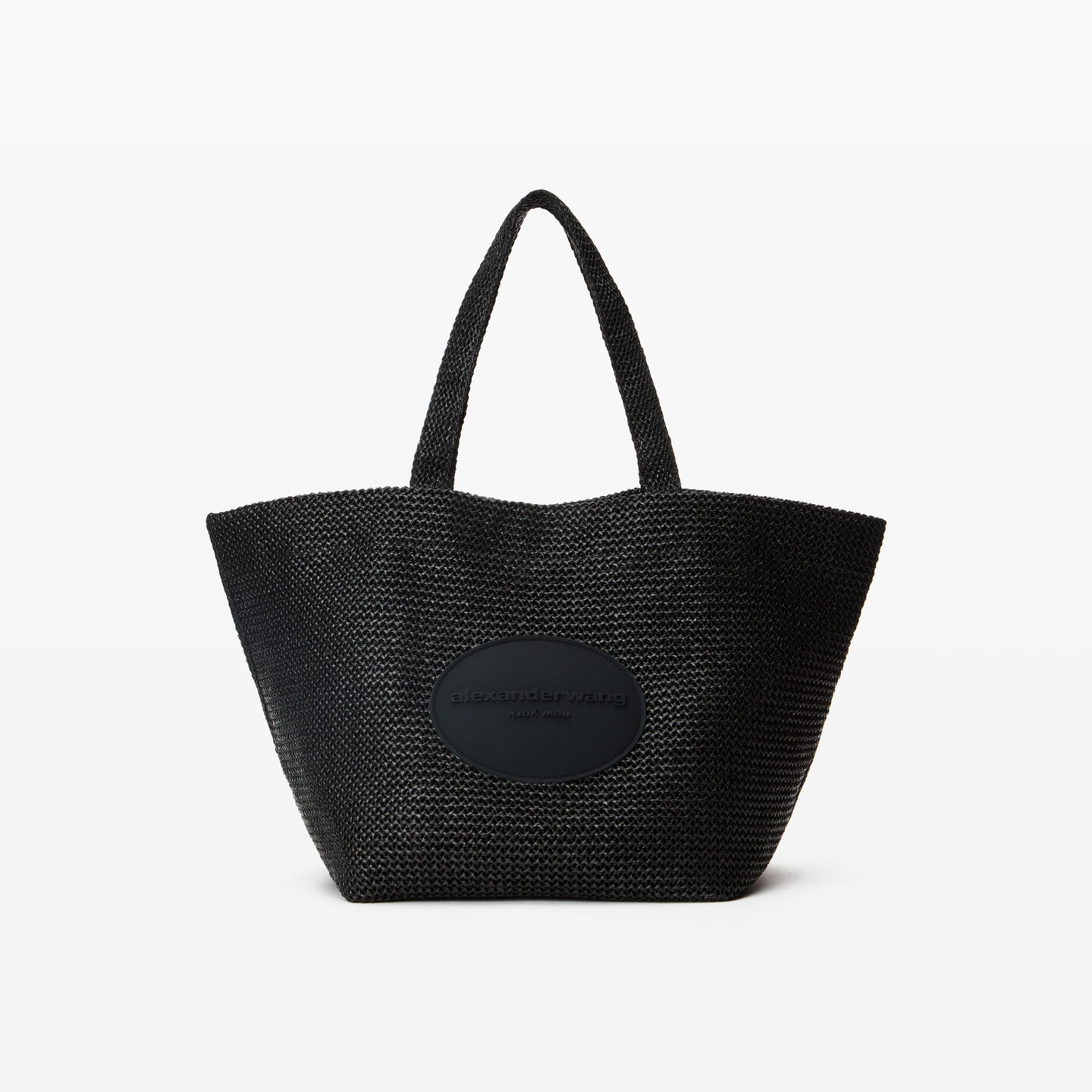 Alexander Wang Punch Xl Tote Bag In Raffia In Black