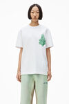 alexander wang short-sleeve graphic tee in jersey bright white