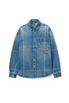 Alexander Wang vintage marbled blue 做旧效果大理石蓝牛仔布折痕衬衫