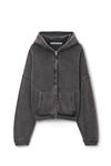 Alexander Wang vintage grey 男士棉质毛圈布加大款拉链连帽衫