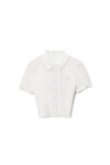 Alexander Wang soft white weißer cardigan mit logostickerei