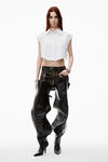 Alexander Wang white cropped sleeveless button-up shirt in cotton