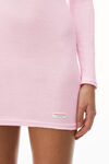 alexander wang 罗纹棉长袖圆领连衣裙 light pink