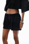 Alexander Wang black overdyed stripe black striped deconstructed miniskirt