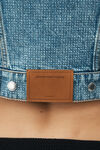 Alexander Wang vintage light indigo cropped denim trucker jacket in clear hotfix