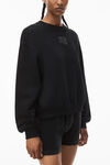 alexander wang puff logo sweatshirt in structured terry   black