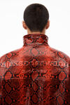 alexander wang embossed "snakeskin" track jacket red