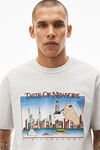 alexander wang ny skyline graphic tee in compact jersey light heather grey