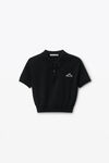 Alexander Wang black 3d logo mesh cropped polo