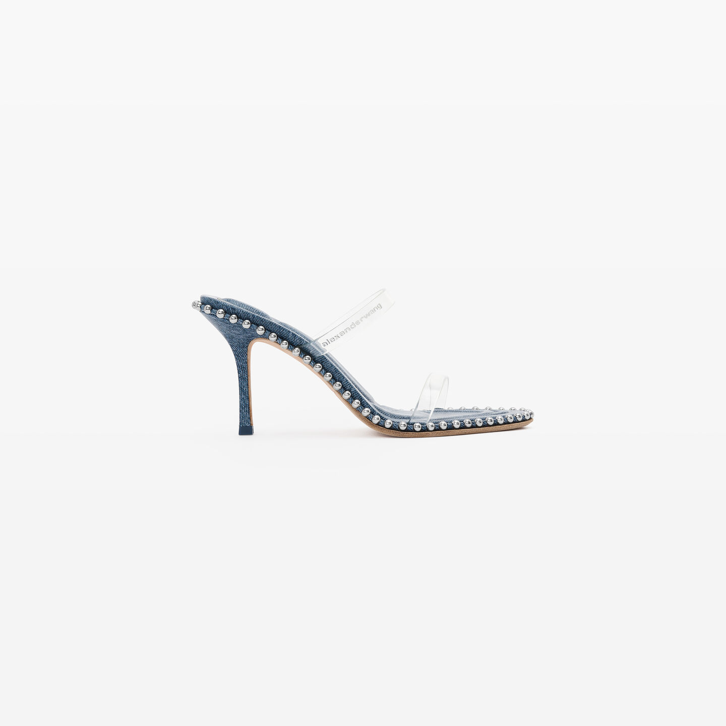 Shop Alexander Wang Nova 85 Strappy Pvc Sandal In Vintage Dark Indigo