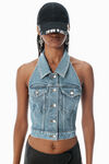 Alexander Wang vintage bleach blue bleach blue denim halter top