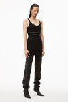 alexander wang logo elastic dress in ribbed jersey black