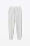 alexander wang 中性款棉质保暖华夫格慢跑裤  heather grey