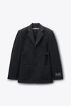 Alexander Wang black 黑色羊毛马海毛西装外套