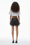 Alexander Wang light heather grey cropped pocket tee in high twist jersey