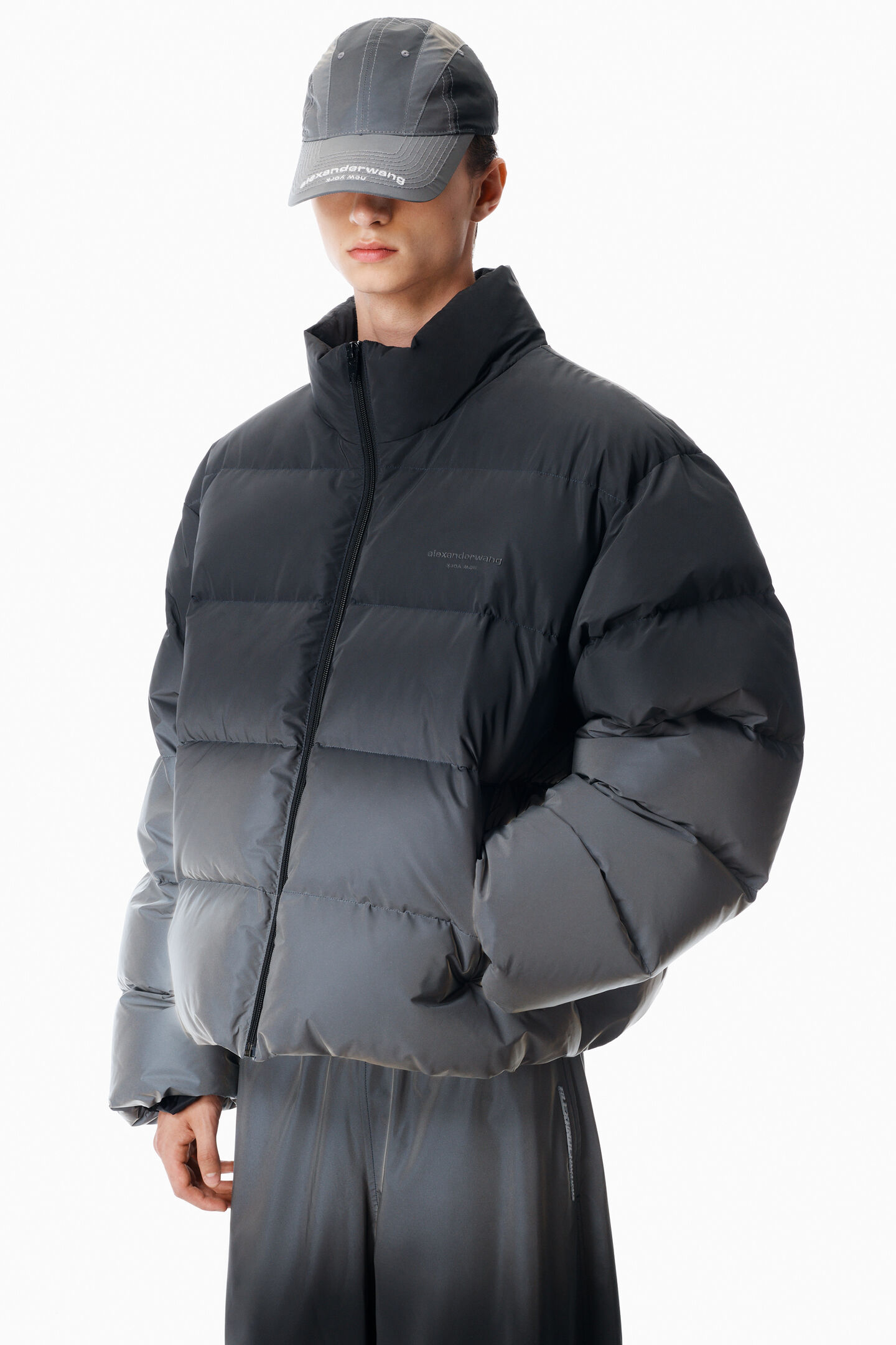 Alexander Wang Reflective Gradient Puffer In Black