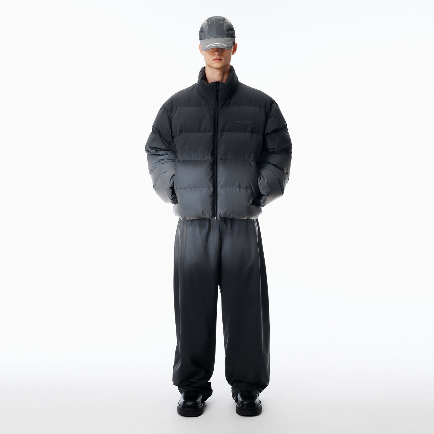 Alexander Wang Reflective Gradient Puffer In Black