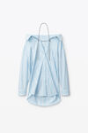 alexander wang crystal button up shirt in cotton poplin oxford blue/white