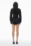 Alexander Wang black high-waist flared shorts