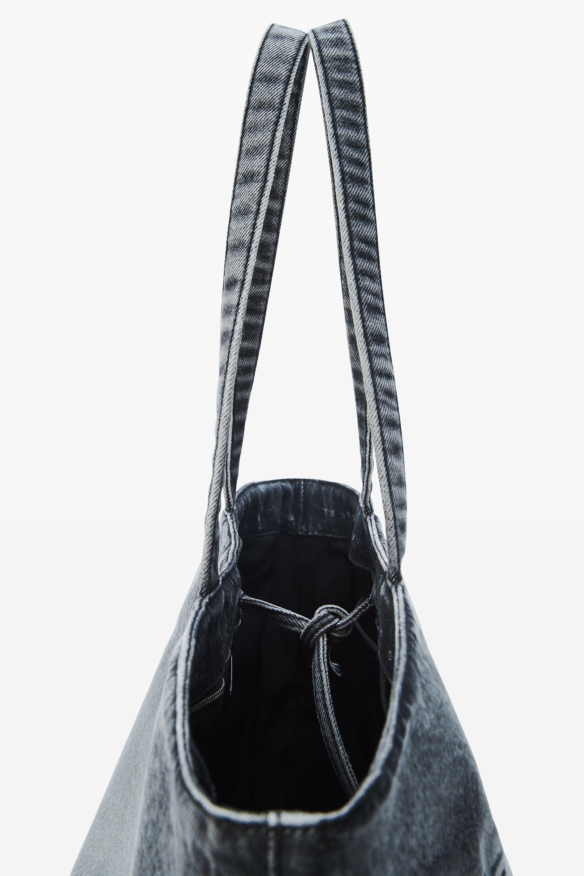 Denim Punch Large Tote in LIGHT GREY AGED / SILVER | alexanderwang®