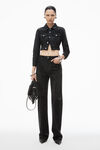 Alexander Wang washed black ez crystal rhinestone hotfix straight-leg jeans in cotton