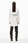 alexander wang 棉府绸徽标装饰弹力连衣裙 white
