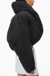 alexander wang crystal hotfix cropped puffer jacket  black