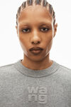alexander wang puff logo sweatshirt in glitter terry sidewalk