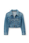 Alexander Wang classic medium indigo shrunken trucker cardi in denim