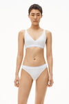 Alexander Wang white v-neck bralette in ribbed jersey