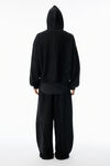 Alexander Wang black 黑色褶皱毛圈布连帽衫