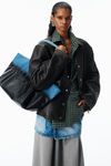 Alexander Wang vintage marbled blue / black punch コーティングデニム ラージトート