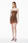Alexander Wang campfire ruched cami minidress in crystal hotfix