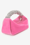 alexander wang scrunchie mini bag in velvet crystal lipstick pink