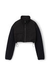alexander wang 泰迪摇粒绒短款拉链夹克  black