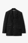 Alexander Wang black oversized logo-embroidered blazer