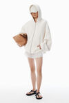 Alexander Wang vintage white 白色棉质徽标拉链连帽衫