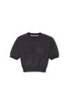Alexander Wang grey t-shirt en maille côtelée avec logo en relief