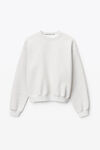alexander wang crewneck pullover in dense fleece   vintage heather grey