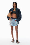 Alexander Wang distressed light bleach distressed pre-styled denim skirt
